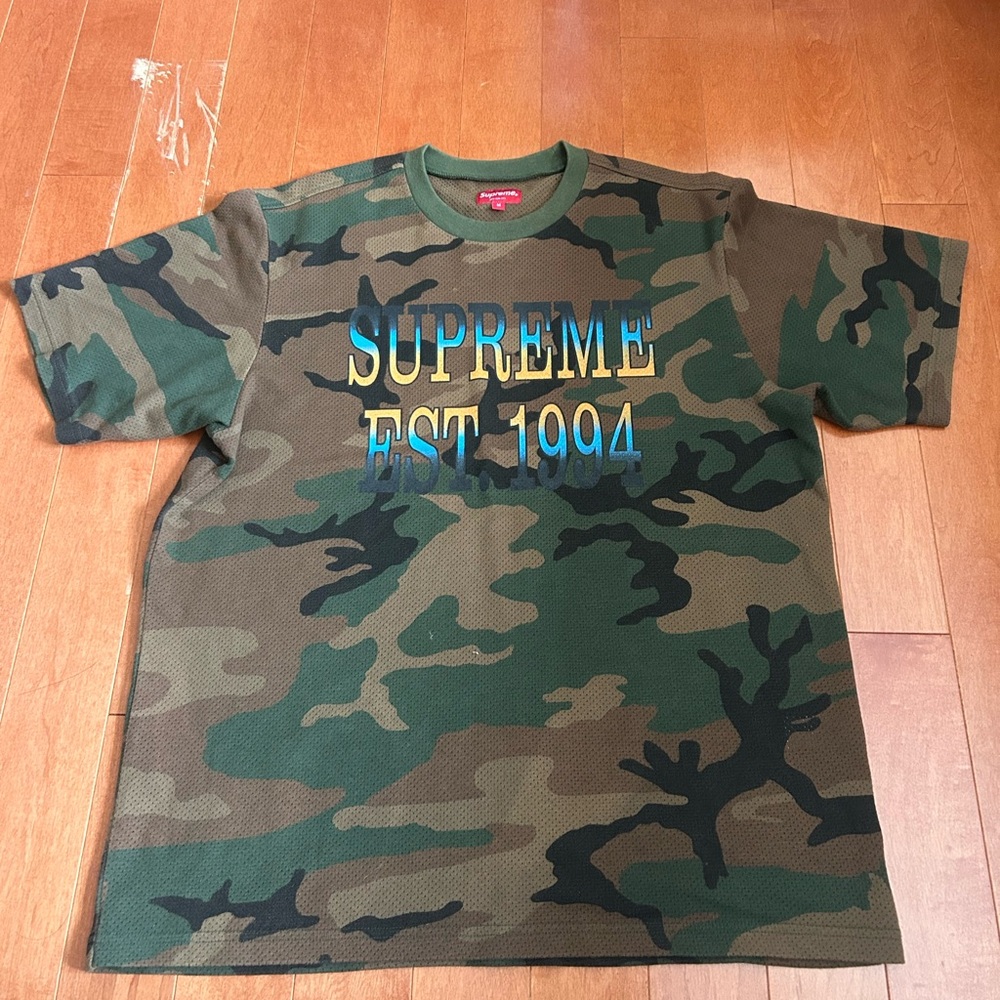 Supreme Camouflage Logo Tee - Green/Brown